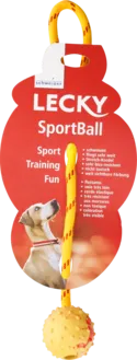 Lecky Sportball Small Hundespielzeug mit Kordel Ø 5 cm