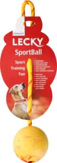 Lecky Sportball Jumbo Hundespielzeug mit Kordel Ø 7 cm