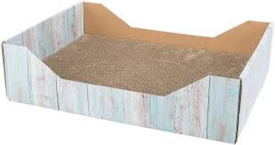 kratzbett-fur-katzen-aus-pappe-mit-katzenminze-45-12-33-cm-turkis-81441