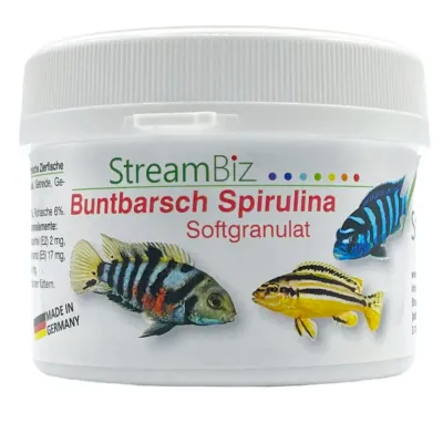 StreamBiz Buntbarsch Spirulina Softgranulat Fischfutter 80 g