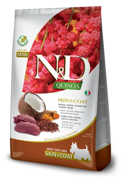 Farmina N&D Quinoa Skin & Coat Venison Mini Adult Dog 800g