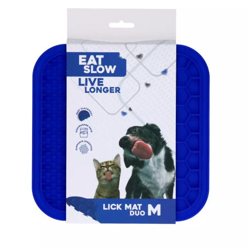 Eat Slow Live Longer Lick Mat Duo M Blau Leckmatte