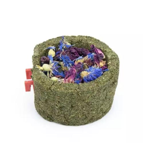 Mr. Crumble Knabbernapf rund aus Petersilie mit Käfighalter