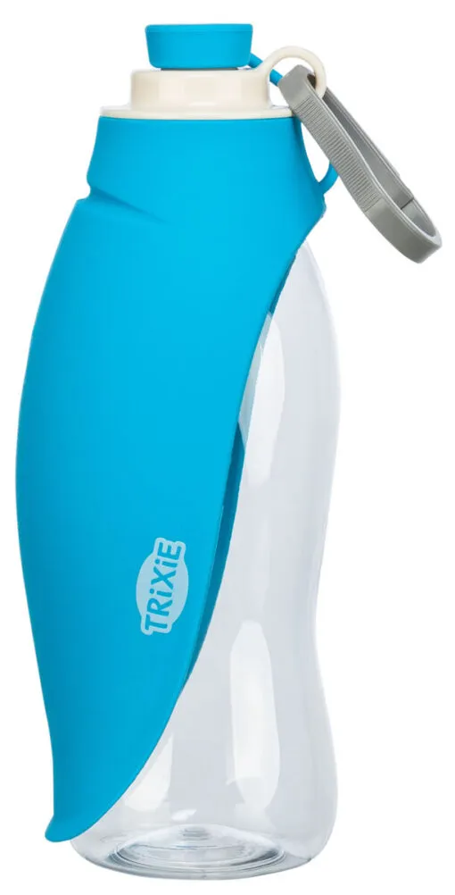 Trixie Flasche mit Trinknapf 0,55 l – Trinkflasche für Hunde unterwegs