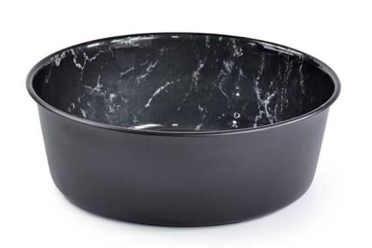 Designed by Lotte Vive Hundennapf Schwarz 1880 ml – Edelstahlnapf in Marmoroptik