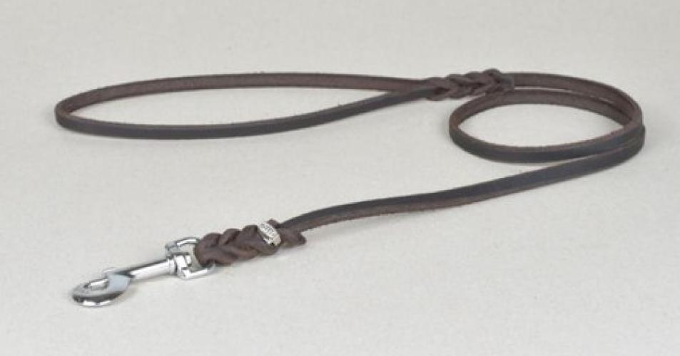 Wolfsong Hunde Schauleine aus geflochtenem Fettleder Braun 12 mm, 300 cm