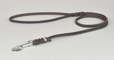 Wolfsong Hunde Schauleine aus geflochtenem Fettleder Braun 15 mm, 300 cm