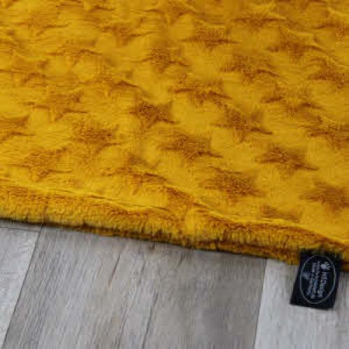 HS Hundebett Exklusiv Kuscheltuch Ocker mit Sternen 45 × 65 cm