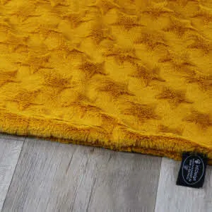 HS Hundebett Exklusiv Kuscheltuch Ocker mit Sternen 65 × 95 cm
