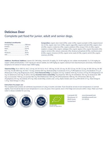 Delicious Deer, Bio-Vollwertfutter
