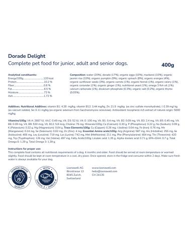 Loonawell Dorade Delight, Bio-Vollwertfutter