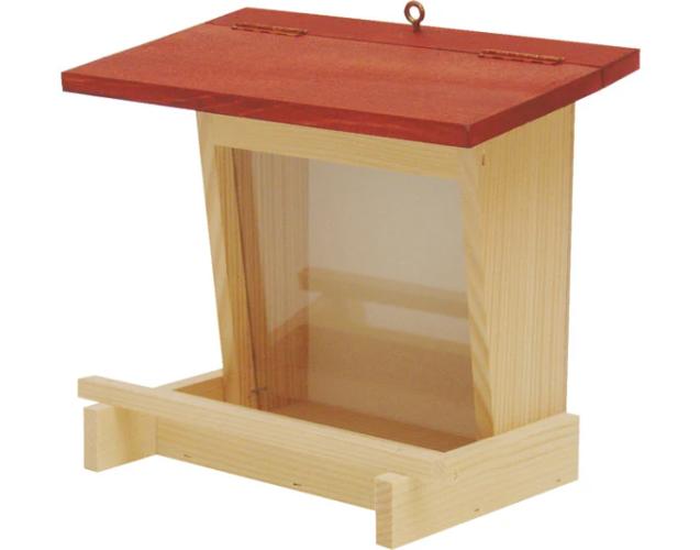 BEWO Vogelfutterhaus Wandautomat Dach rot