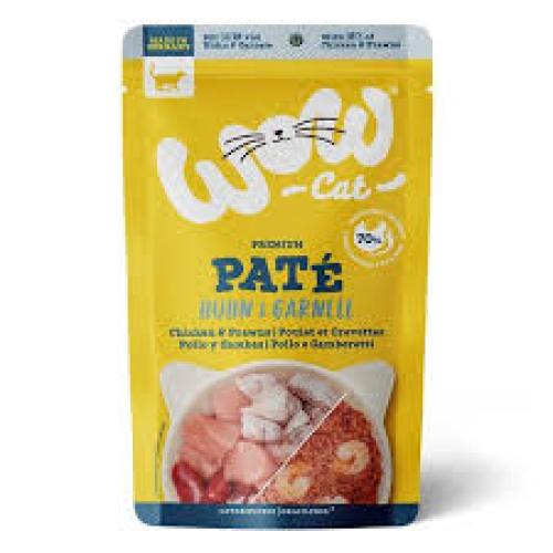 WOW Cat Adult Hun&Garnelen, Alleinfuttermittel Beutel 125g