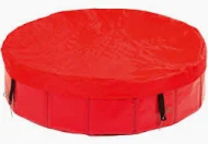 Schutzabdeckung für Doggy Pool  D=160cm+, rot, mit Bodenheringen