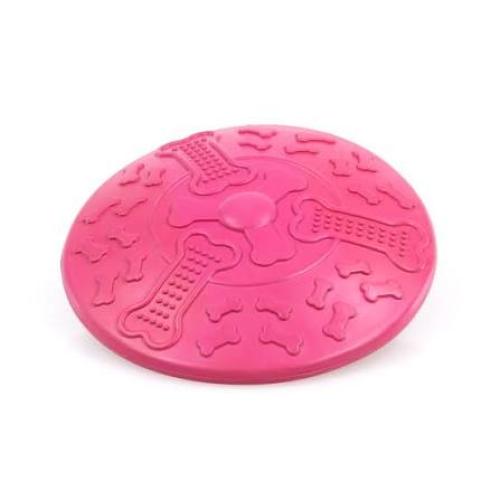 swisspet Flying-Disc Bone D=18cm pink, aus Gummi schwimmend