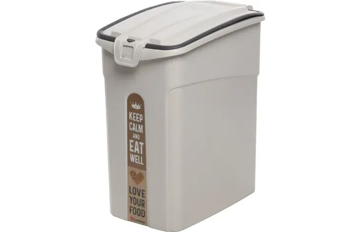 Flamingo Futtertonne Kolio Rechteck Beige 33 l mit Schaufel