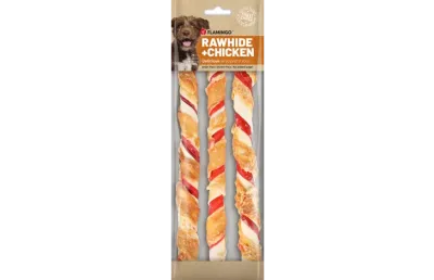 Flamingo R'Hide Stick Mischung mit Huhn 28 cm 280 g Hundesnack