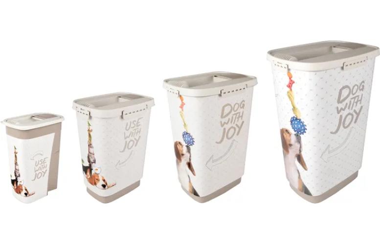 Flamingo Futtertonne June Rechteck Taupe & Weiß 8,4 l