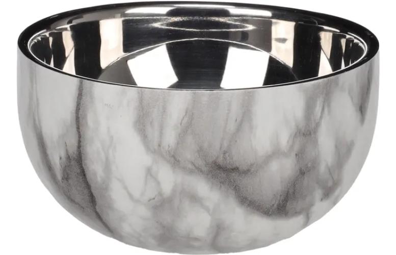 Flamingo Futter- und Trinknapf Oase Rund Grau & Silber 700 ml