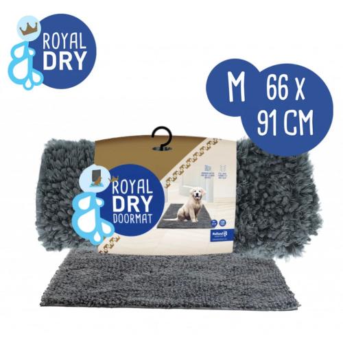 Royal Dry Fußmatte für Hunde M 90 × 66 cm Grau