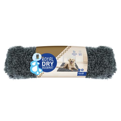 Royal Dry Fußmatte für Hunde L 120 × 80 cm Grau