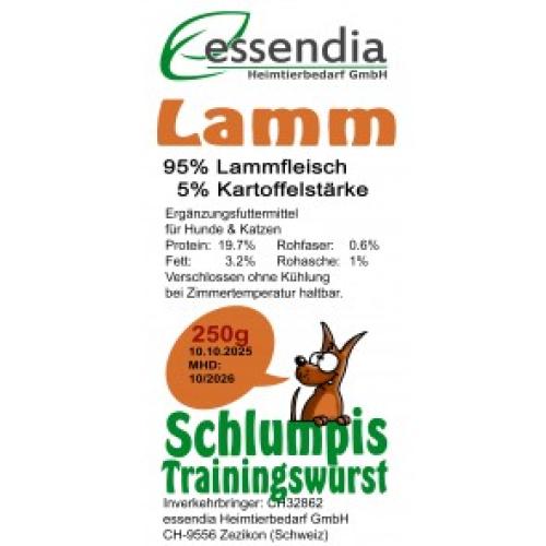 Schlumpis Trainingswurst Lamm 250 g – für Hunde und Katzen