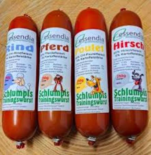 Schlumpis Trainingswurst Poulet 250 g – für Hunde und Katzen