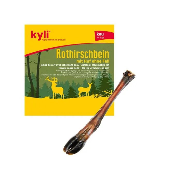 kyli Rothirschbein mit Huf ohne Fell – Kauknochen für Hunde