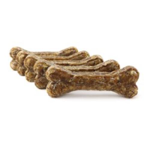 Kauknochen 12 cm 100% Hirschhaut, für Welpe & Senior, 5 Stück, DOGBOSS 100% Natur