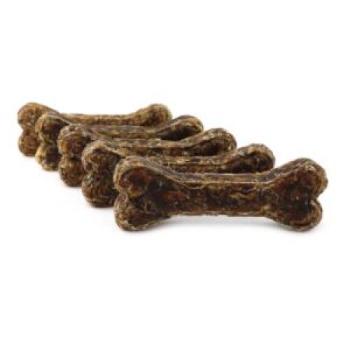 Kauknochen 12 cm 100% Pferdehaut, für Welpe & Senior, 5 Stück, DOGBOSS 100% Natur