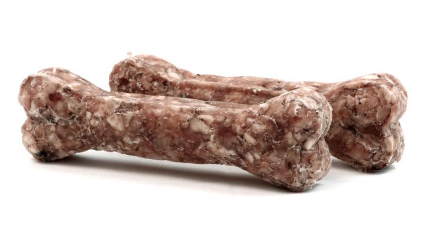Kauknochen 12 cm Rinderhaut mit Ente & Apfel, für Welpe & Senior, 5 Stück, DOGBOSS 100% Natur