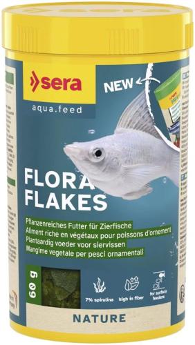 sera Flora Nature Flockenfutter für pflanzenfressende Zierfische 250 ml 60 g