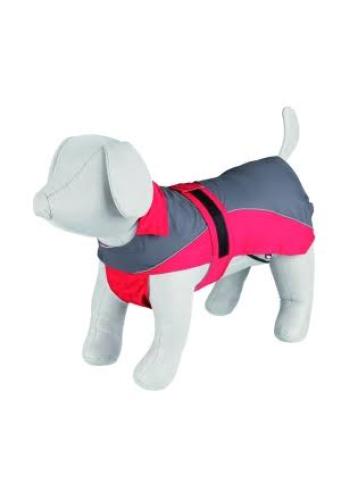 TRIXIE Regenmantel Lorient für Hunde rot/grau L, 60 cm Rückenlänge