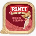 Rinti Gold Mini Rind & Perlhuhn Nassfutter für Hunde 100g