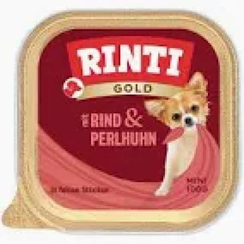 Rinti Gold Mini Rind & Perlhuhn Nassfutter für Hunde 100g