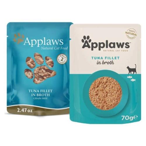 12x Applaws Tuna Fillet & Sea Bream 70g, 70% Fisch Stehbeutel