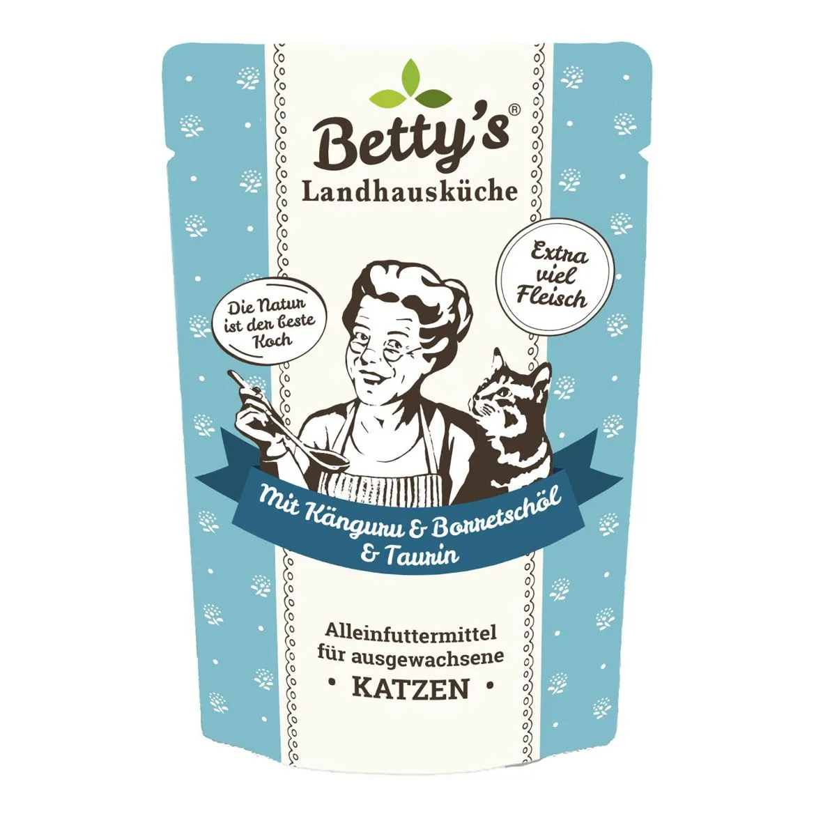Betty's Landhausküche Katze Känguru Nassfutter Natur Pur 100 g 12-erPack