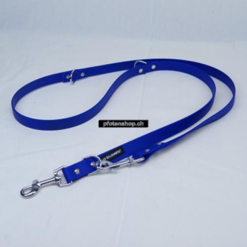 Leine Biothan 3fach verstellbar, wasserfest blau, 1.6m, 19mm,