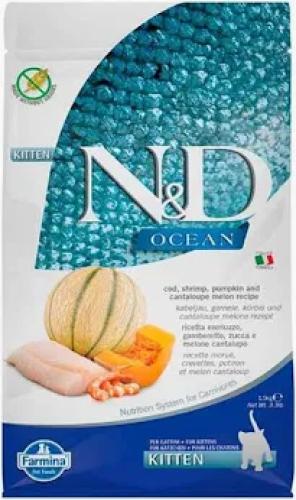 Farmina N&D Ocean Kitten Kabeljau, Garnele & Kürbis 1,5 kg