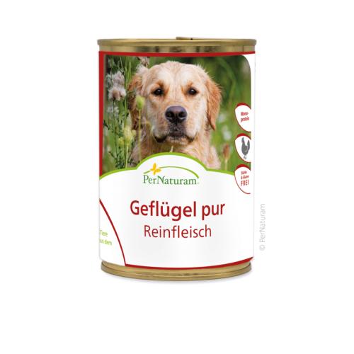 Ergänzungsfutter Hund Reinfleisch Geflügel pur 400 g – PerNaturam