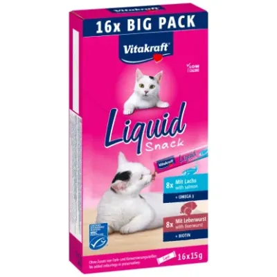 Katzensnack Liquid Multipack Leberwurst & Lachs – Vitakraft