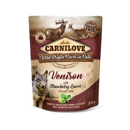 Adult Pouch Paté - Hirsch mit Erdbeerblättern, Carnilove Dog, Getreidefrei, Kartoffelfrei, Erwachsen, Medium, Alleinfutter, 300g