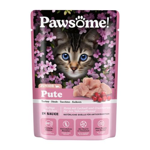 Kitten-Nassfutter Pawsome Junior Pute Katzenfutter 85 g Nassfutter