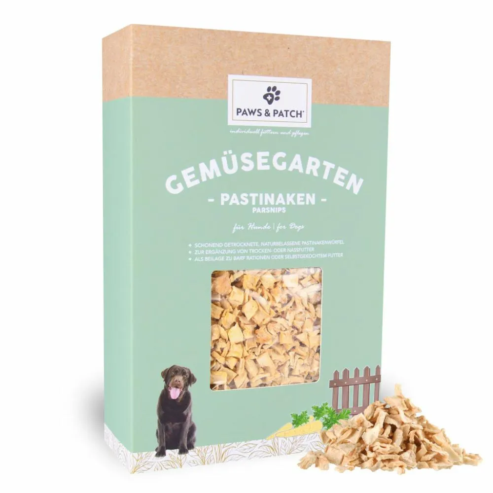 Pastinakenwürfel für Hunde – Gemüsebeilage 600 g – PAWS & PATCH