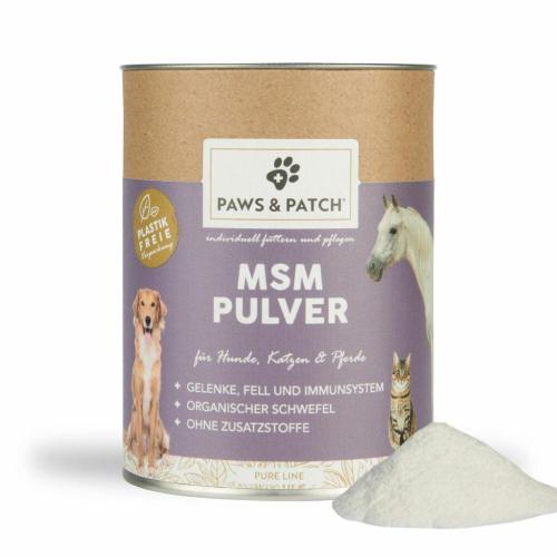 Ergänzungsfutter MSM Pulver für Hunde Katzen Pferde 250g – Paws & Patch