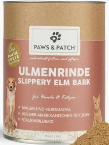 Ergänzungsfutter Ulmenrinde Pulver – 100 g Verdauungs‑Ergänzung für Hunde & Katzen – PAWS & PATCH