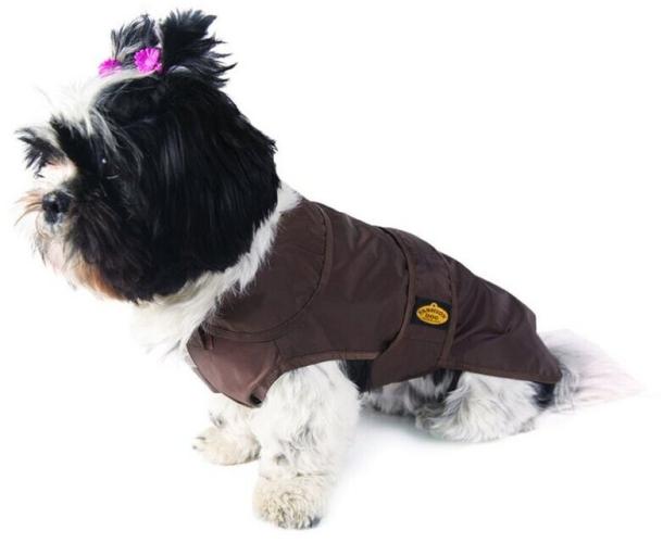 Fashion Dog - wasserabweisender Hundemantel mit Fleecefutter Art. 110 – 18 cm, Marrone