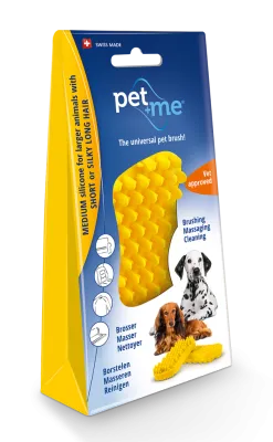 Pet+Me Dog Bürste Kurzhaar Gelb