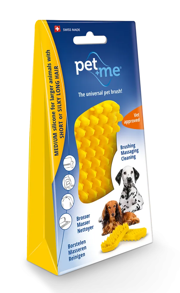 Pet+Me Dog Bürste Kurzhaar Gelb