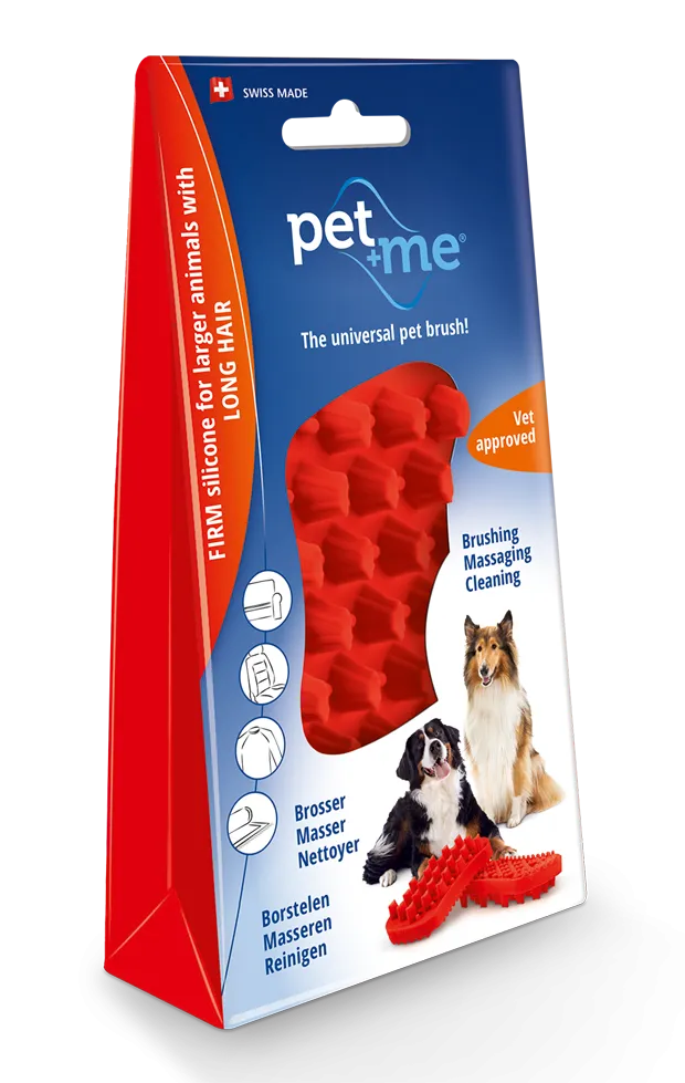 Pet+Me Dog Bürste Langhaar Rot